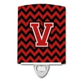 thumbnail image 1 of Carolines Treasures CJ1047-VCNL Veilleuse en Céramique Chevron Noir et Rouge, 1 of 1