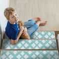 thumbnail image 3 of SussexHome Floral Design 9" X 28" Stair Treads - 150 % Cotton Anti-Slip Carpet Strips for Indoor Stairs-Easy to Install Stair Treads with Double Adhesive Tape-Safe, Extra-Grip, 15-Pack-Teal, 3 of 8