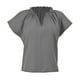 thumbnail image 1 of Blusa George Para Mujer, Kimona Escote V con Plisado, Gris Talla EG, 1 of 4