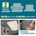 thumbnail image 5 of H.VERSAILTEX 2 Pieces Checkerboard Slipcovers Stretch with Individual T Cushion Cover for Living Room(1 Cushion Armchair, Dove), 5 of 8