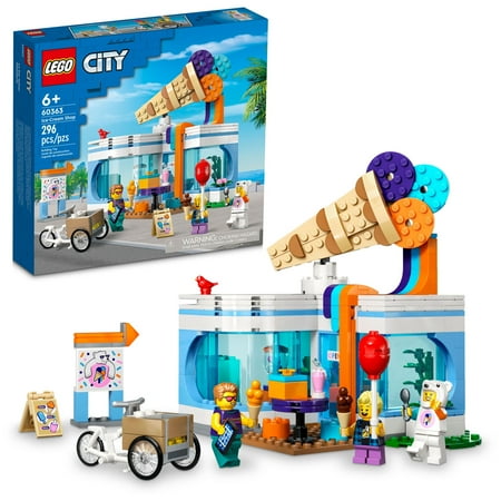 Lego City Ice-Cream Shop 60363 Building Toy Set, Includes A Cargo Bike, 3 Minifigures And Lots Of Fun Features And Accessories For Imaginative Role Play, Great Birthday Gift Idea For Kids