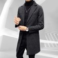 thumbnail image 5 of Miluxas Mens Trench Coat Collar Single Breasted Peacoat Winter Overcoat, 5 of 5