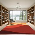 thumbnail image 2 of ODIKA 6'x9' Machine Washable Non-Slip Area Rug, Emberglow Sunset Mountain High Traffic Rug with Pad, Orange, 908825, 2 of 8