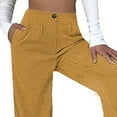 thumbnail image 2 of Women Casual Trousers High Waist Straight Leg Loose Comfortable Pure Color Women Casual Pants Khaki XL, 2 of 5