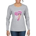 thumbnail image 1 of Wild Bobby, Shore Surfer Betty Boop Betty Boop Womens Long Sleeve T-Shirt, Heather Grey, Small, 1 of 5