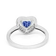 thumbnail image 3 of Halo Dazzling Heart Promise Ring Round Tanzanite CZ 925 Sterling Silver Size 6, 3 of 6