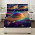 thumbnail image 3 of 3-Piece Cosmic Vortex Dreams Print Bed Sheet Set - Ultra Soft Fitted Sheet & Pillowcases, Floral Bedding Collection for Girls, Teens and Adults, 3 of 10