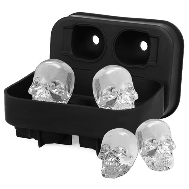 Silicone ICE Cube Trays Maker Round Ball Molds Whiskey Cocktails Party 3D  Skull