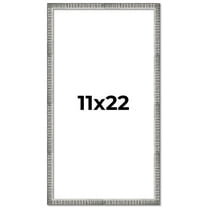 11x22 Frame Silver Grey Distressed Solid Wood Picture Frame | 0.75 Inch Moulding Width | Interior