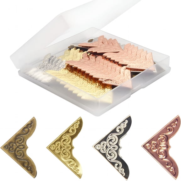 XIBUFE 80 Pcs Metal Book Corners Protectors, Small Iron