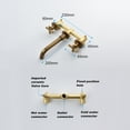 thumbnail image 3 of Tcbosik Wall Mounted Bathroom Faucet, 3 Holes Brass Sink Faucet, Archaize, 3 of 9