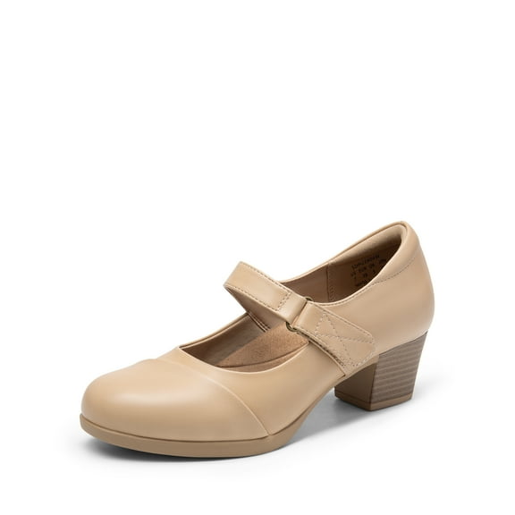 DREAM PAIRS Women's Chunky Low Block Closed Toe Heels Mary Janes Pumps Comfortable Round Toe Dress Work Wedding Shoes