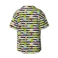 thumbnail image 2 of Fotbe Striped With Palm Tree Branches print Short Sleeve Button Down Shirts for Men Casual Summer Beach Wrinkle Free Shirt-3X-Large, 2 of 7