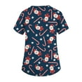 thumbnail image 5 of Garbnen Christmas Scrubs Top for Women V Neck Short Sleeve Womens Tops Dressy Casual Thanksgiving Holiday Nurse Working Uniforms with Pockets S-5XL, 5 of 5