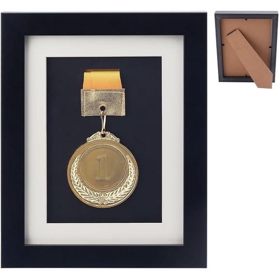 Medal Display Case Display Single Medal Wooden Single Medal Display Frame 9x7 inch Perfect Medal Display for Marathon Swimming Football All Sports Box for Sports Medal Display Black