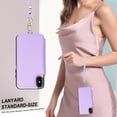thumbnail image 7 of Wallet Case for Apple iPhone XS/ iPhone X, with Crossbody Shoulder Strap & Hand Wrist Cards Holder Zipper Pocket Stand Feature Full Protective Shockpoof Phone Case for iPhone XS/X, Lightpurple, 7 of 7