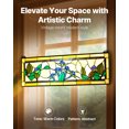 thumbnail image 2 of VEVOR Stained Glass Window Panel, 35.2" x 13.1" Tiffany Style Hanging Transom Window Panel with Chain, Large Horizontal Rectangle Stain Glass, Vintage Traditional Art Handcrafts for Kitchen Home Decor, 2 of 9