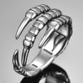 thumbnail image 2 of Stainless Steel Claw Ring for Unisex Silver Gothic Hiphop Cocktail Ring Punk Style Size 7-12, 2 of 4
