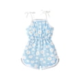 thumbnail image 3 of BFHHYA Little Girls Summer Floral Romper Adjustable Tie-Up Strap Short Jumpsuits Cute Shorts Overalls for Girls Size 2-5 Years, 3 of 6