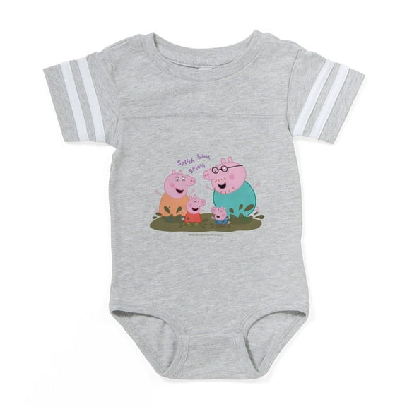CafePress - Peppa Pig Family Splash - Cute Infant Baby Football Bodysuit