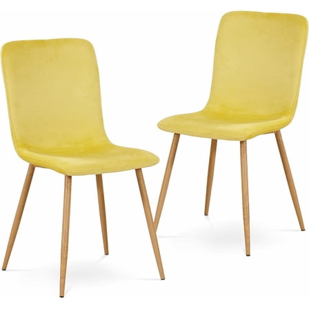 LINJH Dining Chairs Set of 2, Small Velvet Center Armless Kitchen Chair