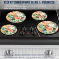 thumbnail image 5 of Stove Burner Covers, Metal Cover for Electric Gas Stove Burner,Black and Golden Marble,8 and 10 Inch,Set of 4red green flowers,8 and 10 Inch,Set of 4, 5 of 8
