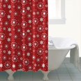 thumbnail image 4 of Red Christmas Snowflake Pattern Shower Curtain 72"x72" ,Bathroom Decorative Shower Curtains Set with 12 Hooks,Modern Waterproof Washable Shower Curtain, 4 of 6