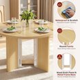 thumbnail image 5 of Hawsaiy 5 Piece 39.4" Round Dining Table Set for 4, Small Space Kitchen Table with 4 Upholstered Chairs, Farmhouse Dining Set with Metal Legs(Natural+Black), 5 of 9