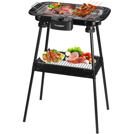 Electric Barbecue Grill, 1700W Smokeless In/Outdoor Electric Grill, 2 IN 1 BBQ Grills with Temperature Control Portable Removable Non-Stick Coating for Cooking, BBQ Party
