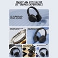 thumbnail image 4 of Active Noise Canceling Headphones, Over Ear Wireless Headphones with Mic, 60 Hours Play Time Bluetooth Headphones with Deep Bass, Foldable Lightweight Headphones with HiFi Audio for Music, 4 of 7