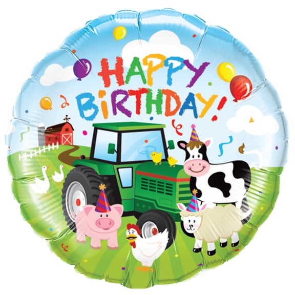 COW PIG Farm Barnyard Tractor Babies BABY Animals 13 Mylar & Latex BALLOONS Set