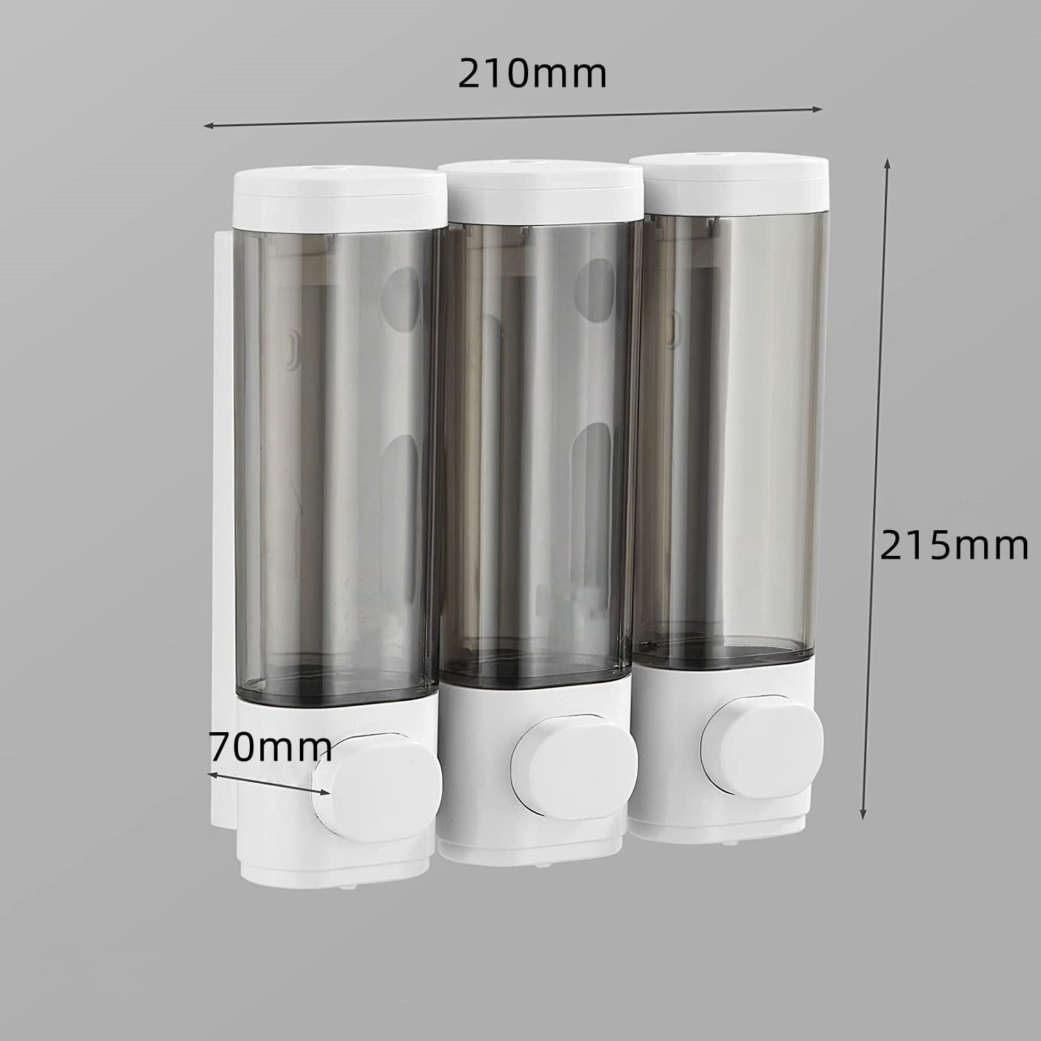 Shower Soap Dispenser 3 Chamber, Dingrich Wall Mounted Shampoo and Conditioner Dispenser with Labels, 400ml Large Capacity Shampoo Dispenser Set for Bathroom, Hotel, Kitchen, RV - Black