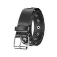 Eyicmarn Women Gothic Style Waist Belt, Black Starshaped Rivet Leather