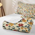 thumbnail image 4 of Erosebridal Cartoon Blossom Twin Quilt Set, Groovy Floral Twin Coverlet Set, Reversible, Rust Blue, 2-Piece (1 Bedspread and 1 Pillowcase), 4 of 7
