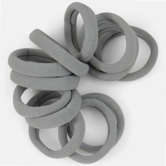 GrayHair Ties - Extra Gentle Soft and Stretchy Nylon Fabric Ponytail Holders - 12 Pack