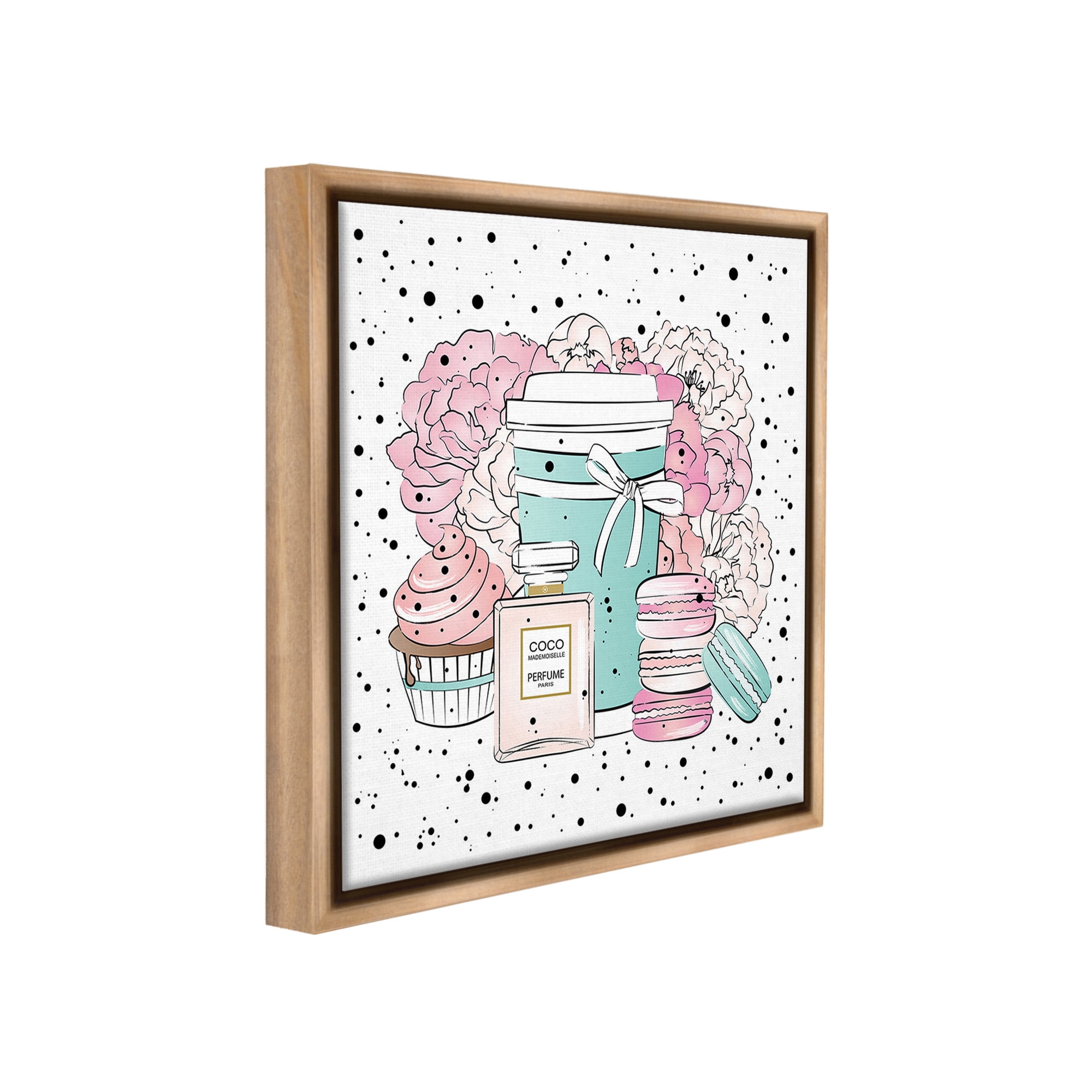 Stupell Industries Modern Glam Desserts Food & Beverage Painting Brown Floater Framed Canvas Art Print Wall Art, 25 x 25