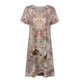 thumbnail image 4 of ICHUANYI Clearance Womens Summer Printing Short Sleeve V Neck Mid Thigh Length Dresses Fashion Dress(Pink, L) ICHUANYI WER2023080903883, 4 of 5
