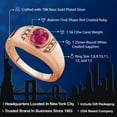 thumbnail image 2 of Gem Stone King 1.56 Ct Red Created Ruby White Created Sapphire 18K Rose Gold Plated Silver Men's Ring, 2 of 6