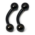 thumbnail image 2 of Pair of Curved Barbells Micro Size 16G - 1/4" w/ 3mm Ball Eyebrow Rook Tragus, 2 of 10