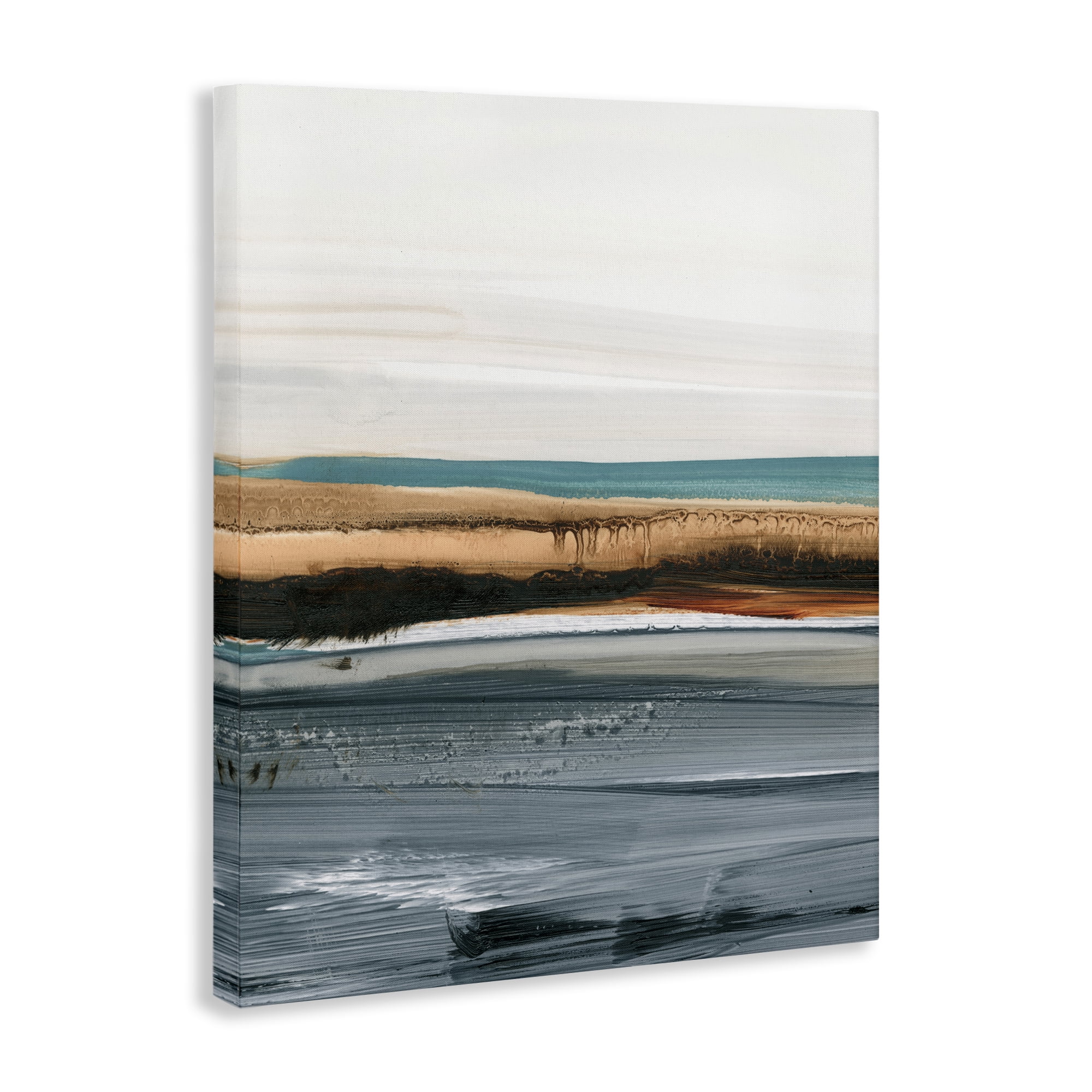 Stupell Industries Paint Strokes Beach Impression Abstract Painting Wrapped Canvas Art Print Wall Art, 24 x 30