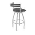 thumbnail image 2 of 861 Artemis 30" Swivel Bar Stool with Anodized Nickel Finish and Graph Coal Seat and Back, 2 of 5