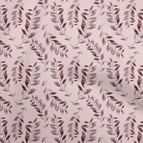 oneOone Cotton Poplin Light Peach Fabric Leaves Fabric For Sewing Printed Craft Fabric By The Yard 42 Inch Wide