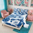 thumbnail image 2 of Manfei Boho Flowers King Sheets 4pcs,Hawaiian Tropical Botanical Bedding,1 Flat Sheet,1 Fitted Sheet and 2 Pillowcases, 2 of 6
