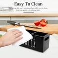 thumbnail image 4 of TV Remote Control Holder with 3 Compartment for Living Room Wooden Controller Organizer Smooth Bedside Table Organizer for Nightstand Black, 4 of 11
