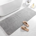 thumbnail image 2 of Junovo Soft Bathroom Rug Runner Absorbent Microfiber Bath Rugs for Bathroom Non Slip Bath Mat for Tub, Shower Floor,24"x48",Gray, 2 of 7