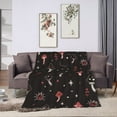 thumbnail image 6 of DouZhe Ultra-Soft Micro Fleece Lightweight Flannel Bed Blanket, Magical Mushrooms Ladybugs Print Cozy Warm Throw Blankets, 50"x40", 6 of 7