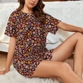 thumbnail image 4 of Balery 70s Groovy Hippie Retro Conjunto de Pijama para Mujer con Estampado, Dos Piezas de Manga Corta y Shorts, Ropa de Dormir Suave con Cuello Redondo y Bolsillos-XX-Large, 4 of 6