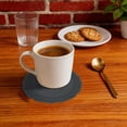 thumbnail image 5 of Unique Bargains 1 Pc Carved Flower Round Silicone Coaster Dark Gray, 5 of 5