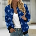 thumbnail image 2 of TFEOQRY Women's Casual Outwear Jackets Fashion Printed Outwear Long Sleeved Hooded Casual Zipper Jacket Blue, 2 of 5