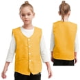 thumbnail image 3 of Aislor Girls Boys Volunteer Vest Solid Color Irregular Hem Waistcoat Volunteers Activity Uniform Yellow L, 3 of 6